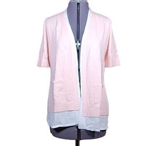 NWOT Isaac Mizrahi Live! Elbow Sleeve Layered Cardigan with Pockets Sz S
